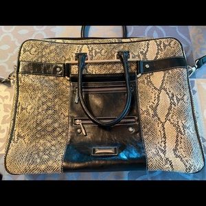 Faux Snakeskin soft briefcase - will carry a laptop